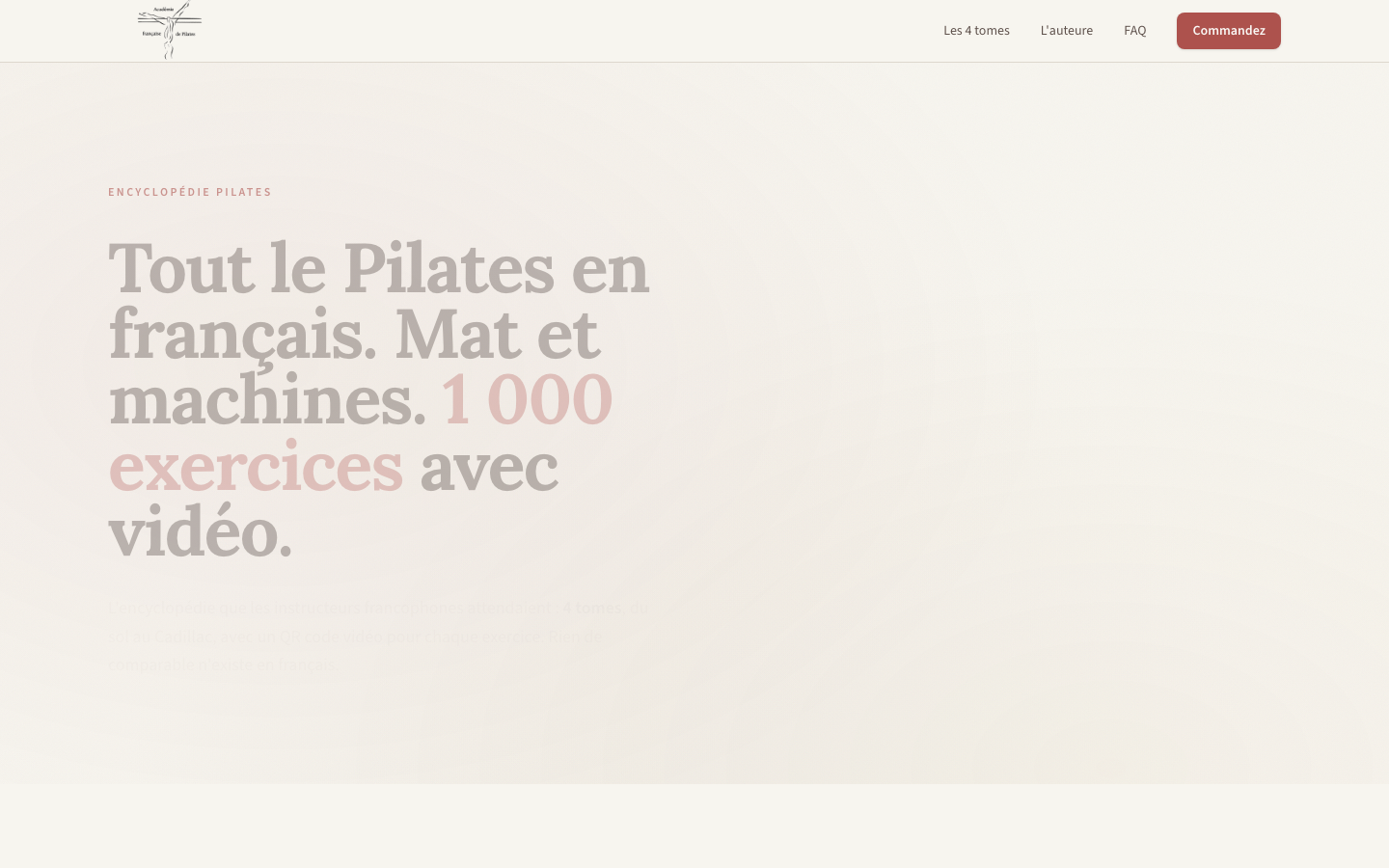 Capture d'écran du site Encyclopédie Pilates